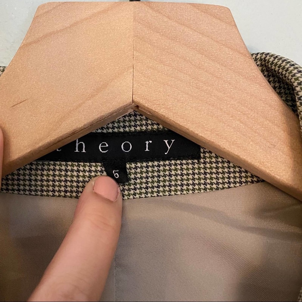 Theory Tan Classy Button Front Blazer Pockets Siz… - image 7